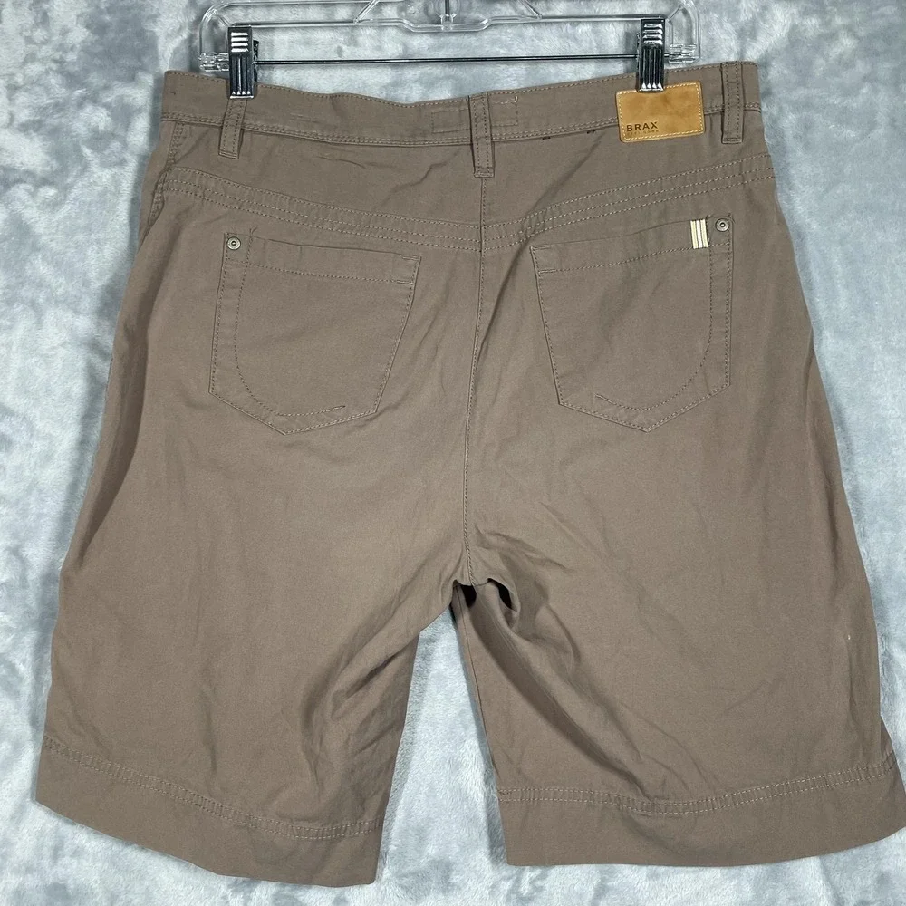 Brax Feel Good Rianda MT-WA Taupe Brown Cotton Bermuda Shorts Mens 32/32